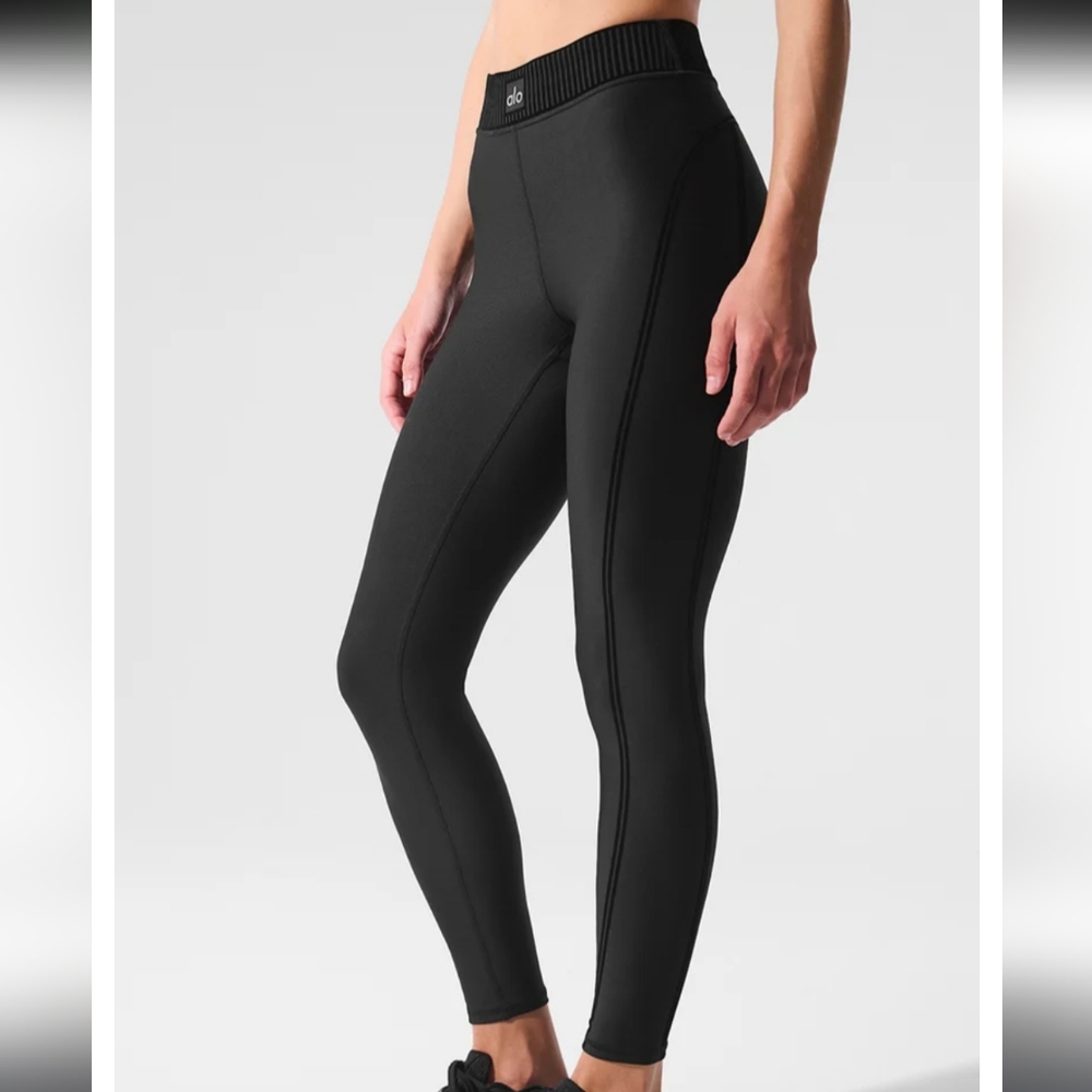 ALO Yoga Black High-Rise Seam Detail Leggings